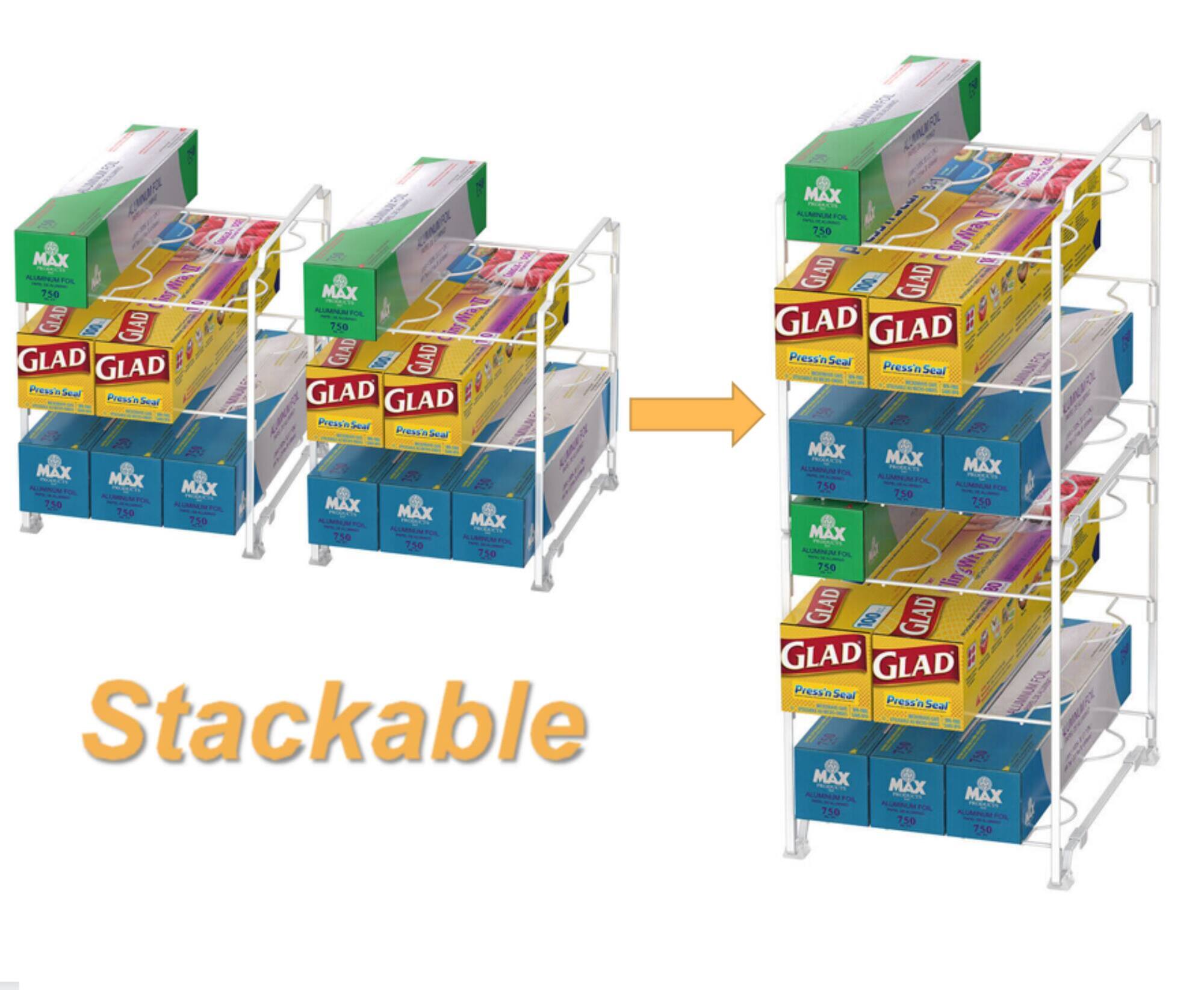 NEX™ Kitchen Wrap Organizer Rack